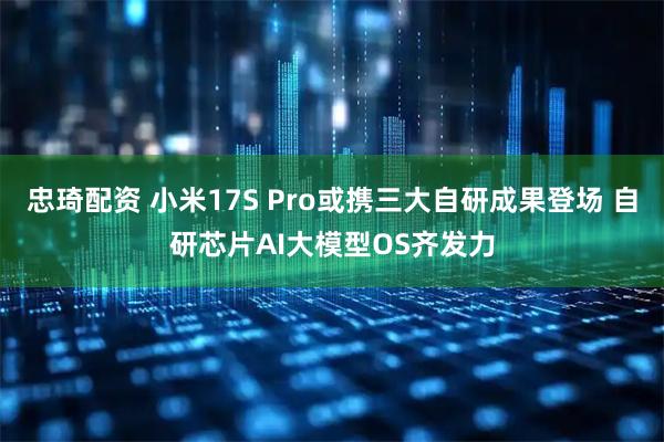 忠琦配资 小米17S Pro或携三大自研成果登场 自研芯片AI大模型OS齐发力